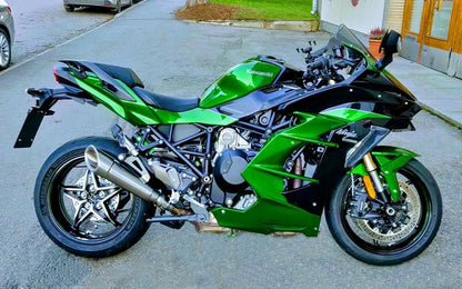 Kawasaki H2 SE SX Vandemon totalmente de titanio H2R Slip-On 2018-24