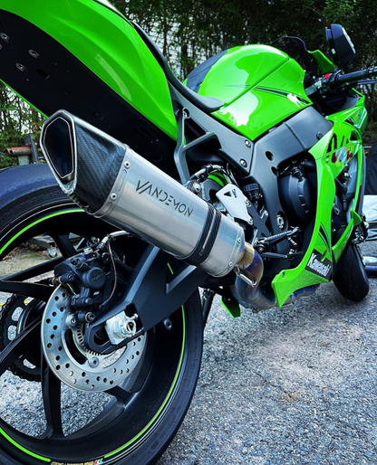 Kawasaki ZX10R & ZX10RR Vandemon Titanium Exhaust & Carbon Fibre Muffler